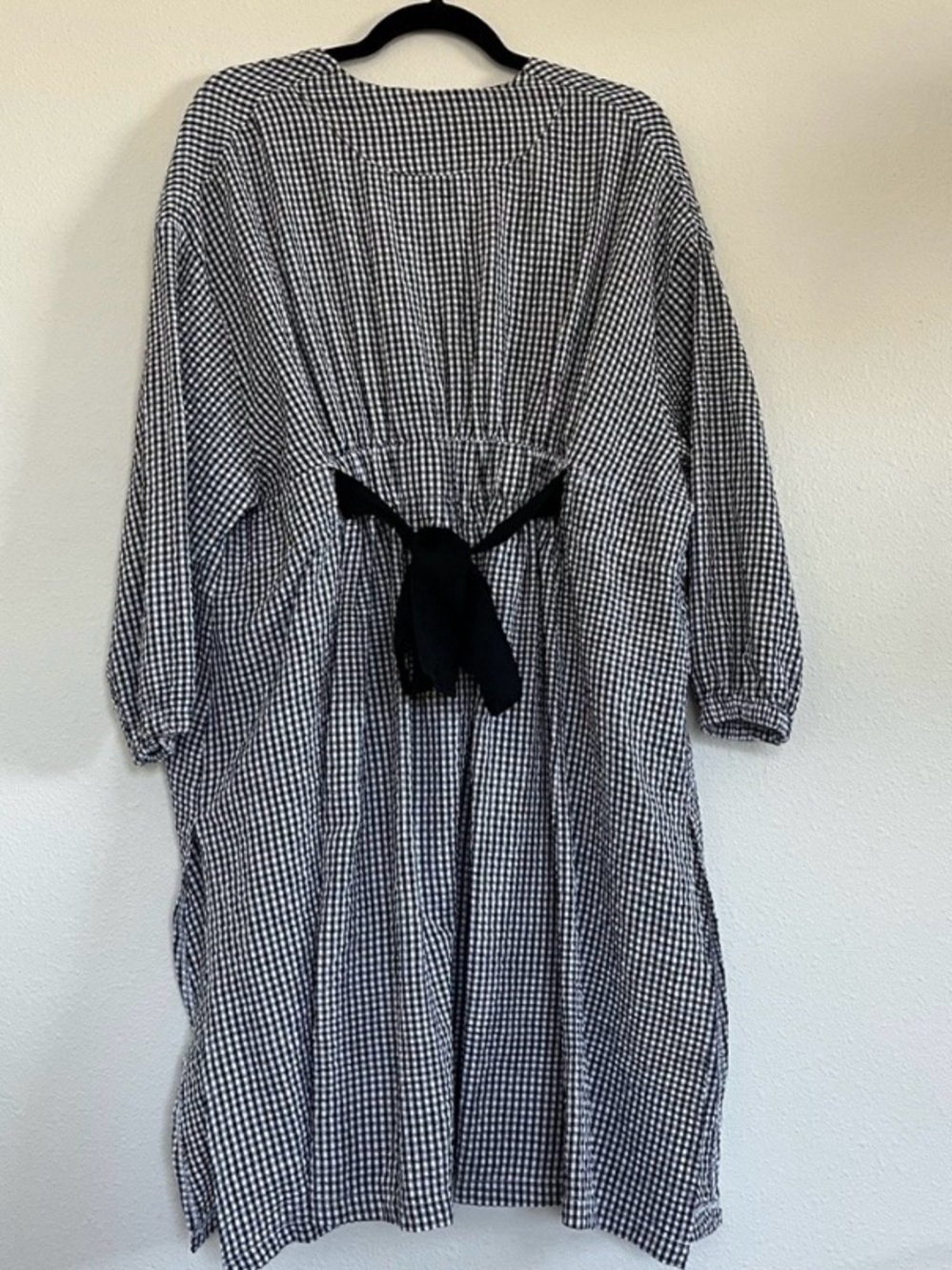 Ella Black and White Gingham Tunic with Waist Tie